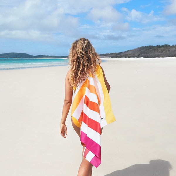 Dock & Bay Quick Dry Beach Towel - Peach Sunrise - Sand Free