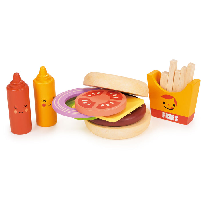 Wooden Toy Take-out Burger Set