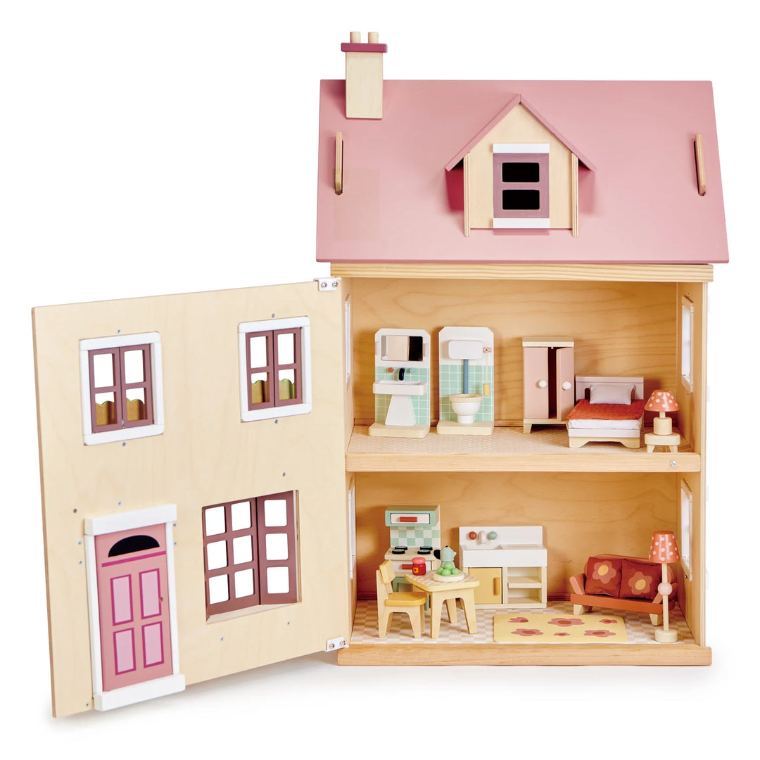 Pink Foxtail Villa Dolls House + Furniture