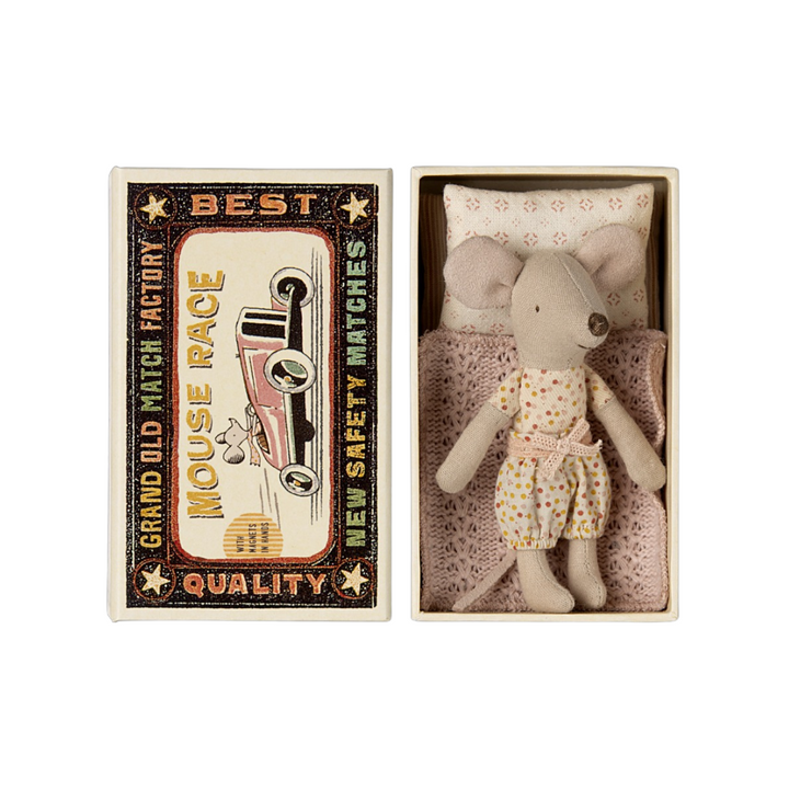 Maileg - Little Sister Mouse In A Matchbox