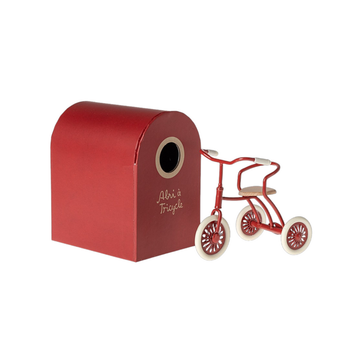 Maileg - Abri a Tricycle, Mouse - Red