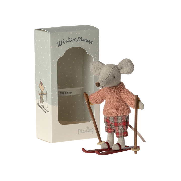 Maileg - Winter Mouse with Ski Set, Big Sister