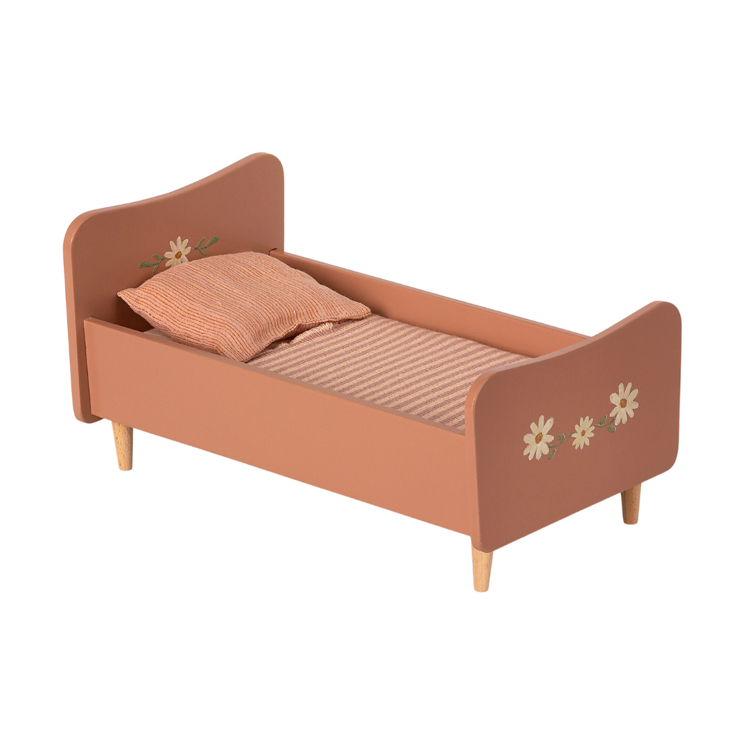Maileg - Wooden Bed, Mini Size - Rose