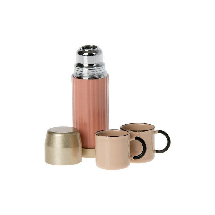 Maileg - Thermos Flask + Cups - Coral - For Mice