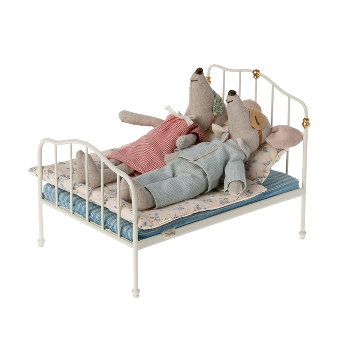 Maileg - Double Bed, Off-White - For Mice