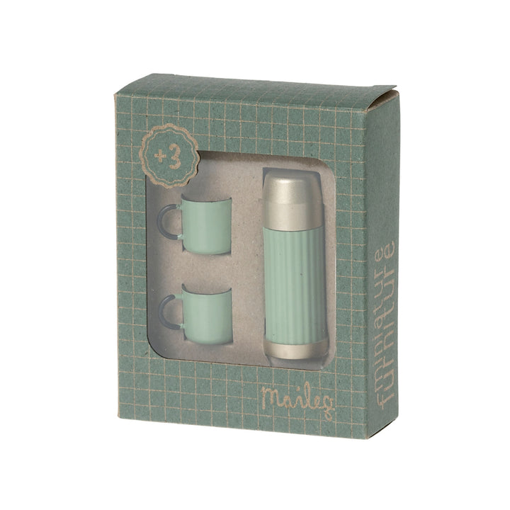 Maileg - Thermos Flask + Cups - Mint - For Mice