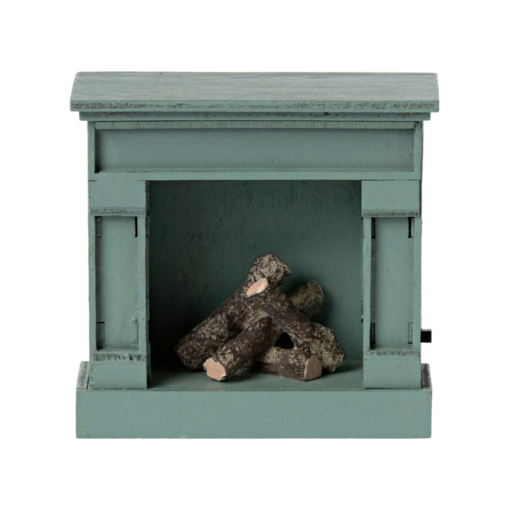 Maileg - Light Up Fireplace - Vintage Blue - For Mice