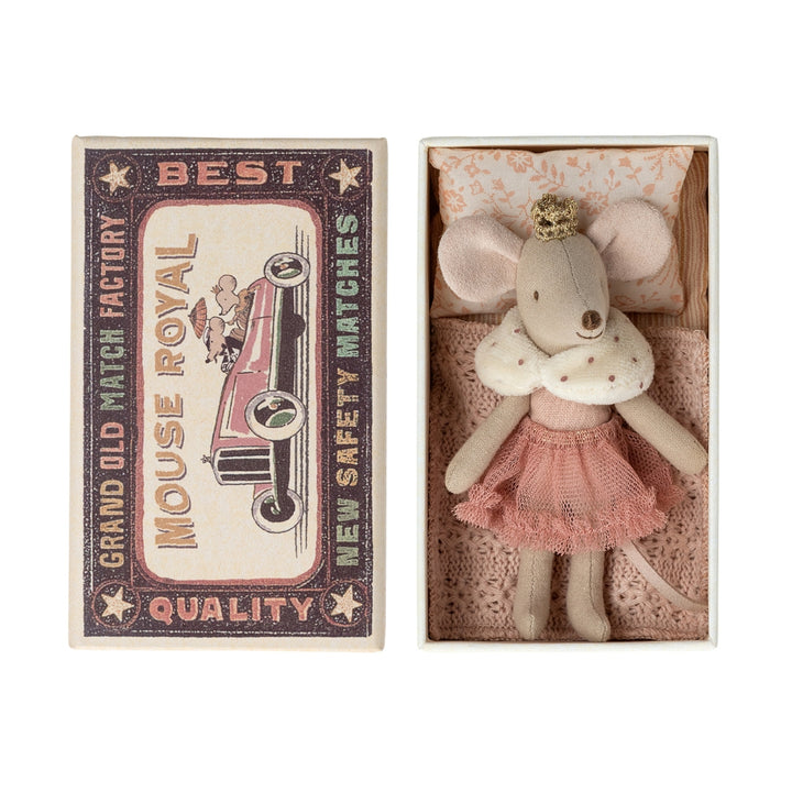 Maileg - Princess Mouse, Little Sister In A Matchbox - Rose