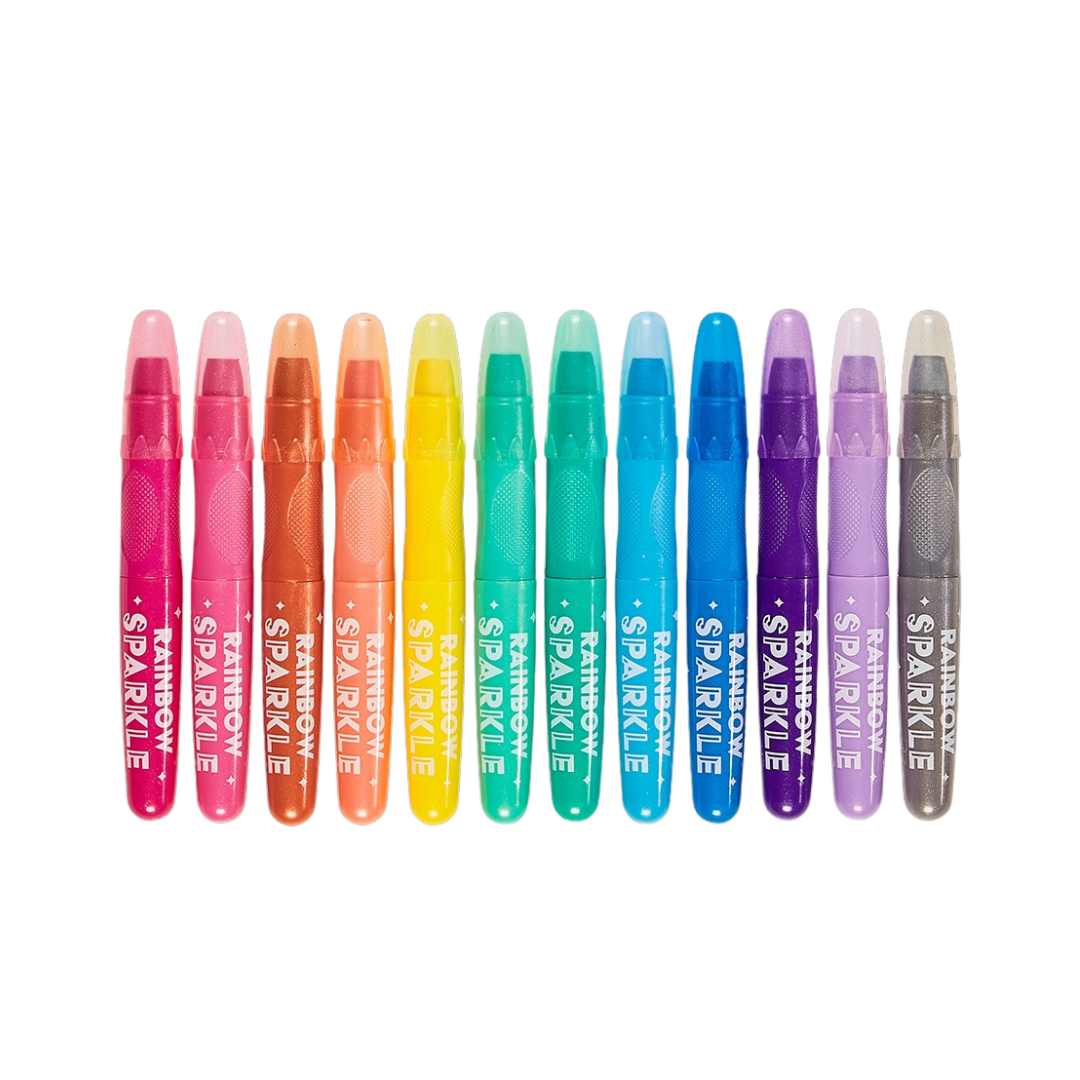 Rainbow Sparkle Metallic Gel Crayons - Set of 12