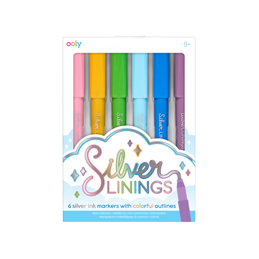 Silver Linings Outline Markers - Set of 6
