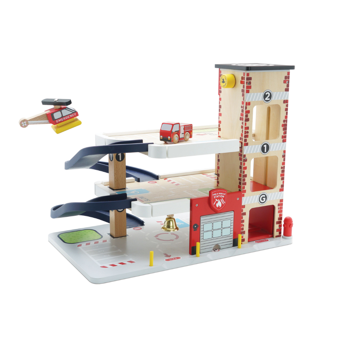 Fire + Rescue Wooden Toy Garage