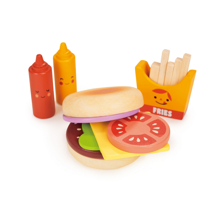 Wooden Toy Take-out Burger Set