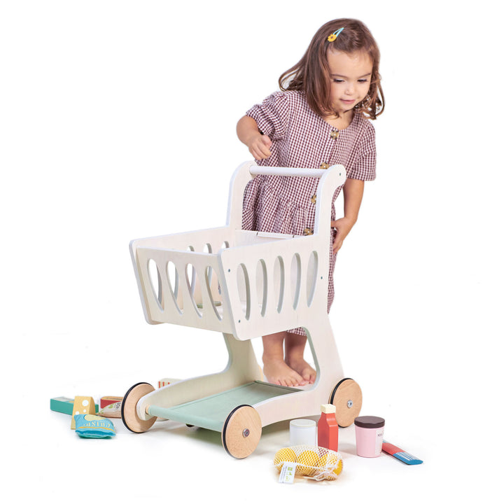 Wooden Toy Shopping Cart