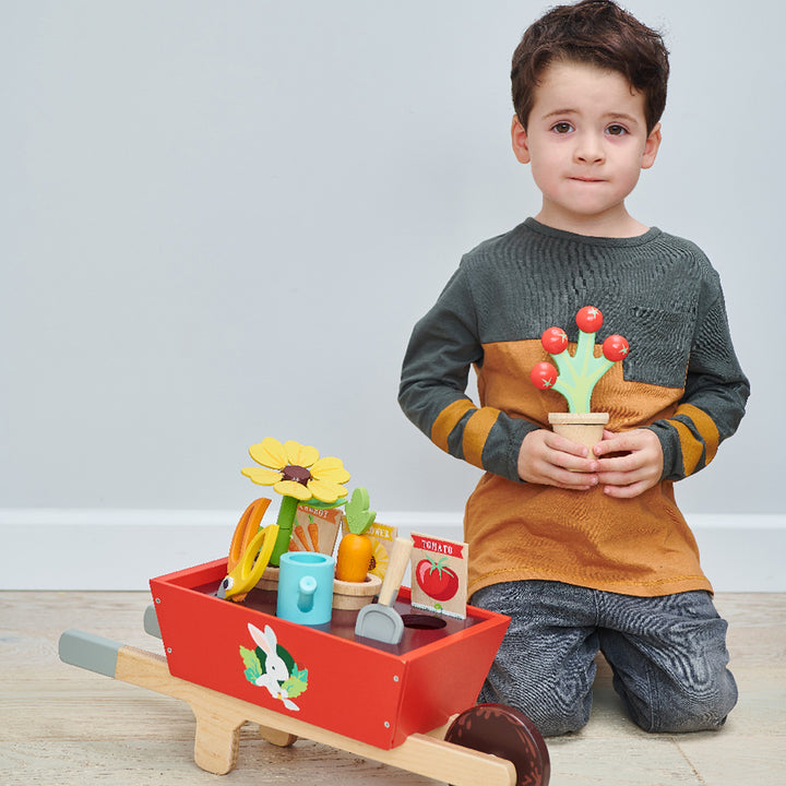 Wooden Garden Wheelbarrow Toy