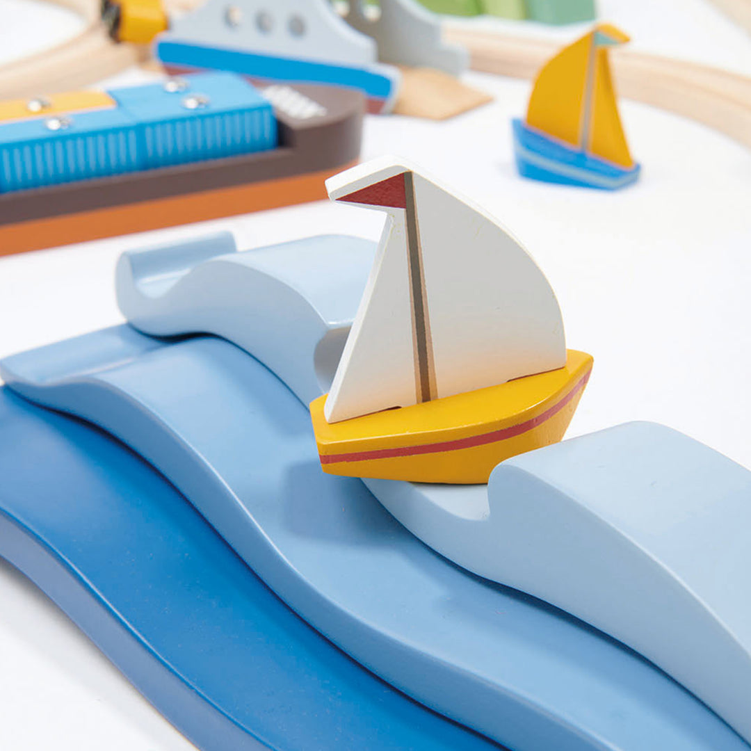 Blue Water Wooden Stacking Toy