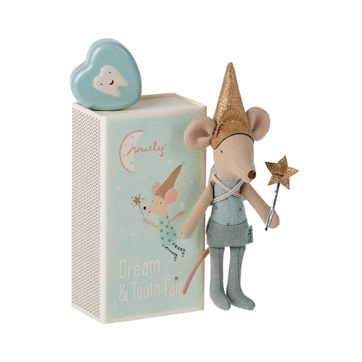 Maileg - Tooth Fairy Mouse In A Matchbox - Blue