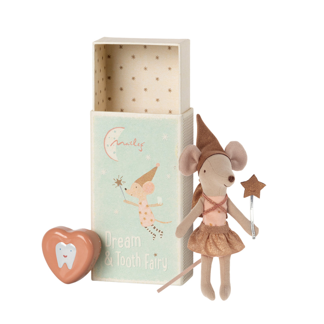 Maileg - Tooth Fairy Mouse In A Matchbox - Rose