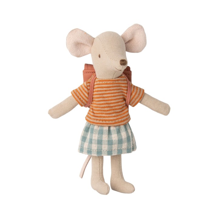 Maileg - Tricycle Mouse, Big Sister with Bag - Old Rose